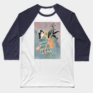 Geisha Artwork Baseball T-Shirt